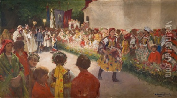 Assumption Of Mary Feast Oil Painting - Wlodzimierz Tetmajer