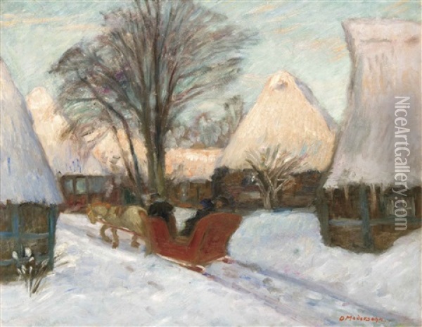 Winter Im Dorf Oil Painting - Otto Modersohn