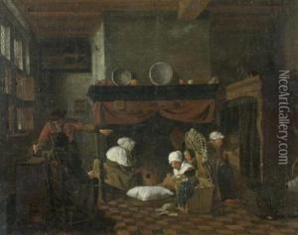In Der Kuche. Oil Painting - Jan Josef, the Elder Horemans