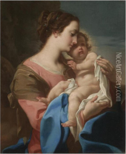 The Madonna And Child Oil Painting - Corrado Giaquinto