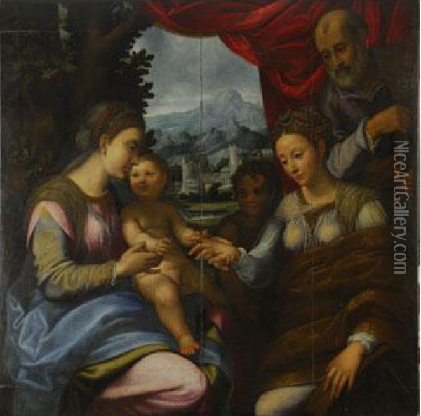 Bodas Misticas De Santa Catalina Oil Painting - Bernardino Gatti, Il Sojaro