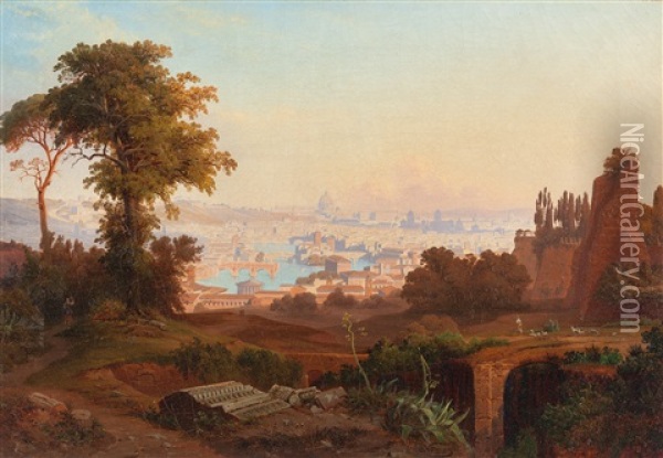 Blick Auf Rom Oil Painting - August Friedrich Wilhelm Nothnagel