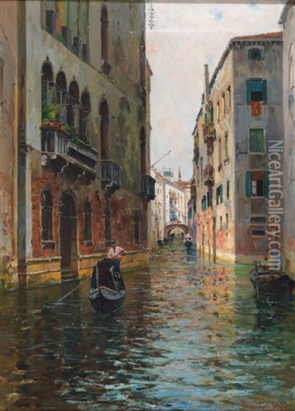 Venetian Scene Oil Painting - Bernardo Hay
