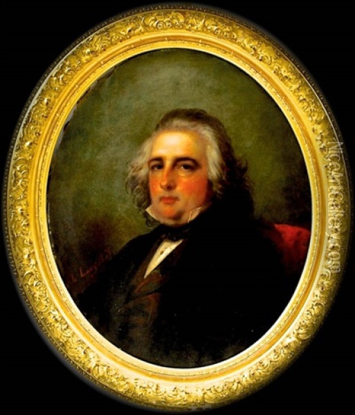 Portrait Of John Strong Rice Oil Painting - Louis Lang