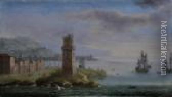 Groevenbrock Scena Di Porto Oil Painting - Orazio Grevenbroeck