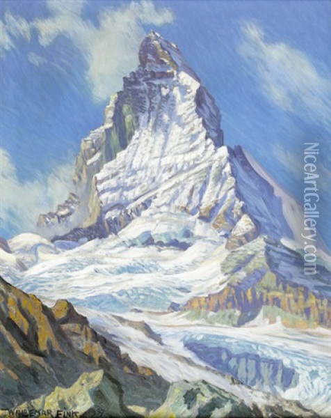 Seine Majestat Das Matterhorn Oil Painting - Waldemar Theophil Fink