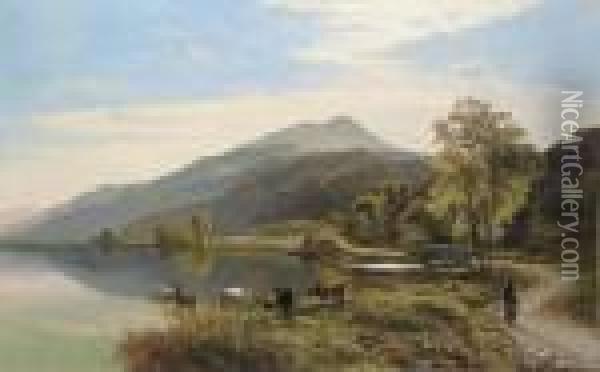 A Lake In Wales Oil Painting - Sidney Richard Percy