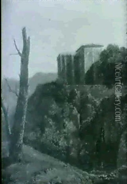 Paysage De La Campagne Romaine Oil Painting - Jean Victor Bertin