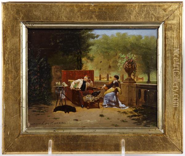 Le Mariage De Raison Oil Painting - Auguste Louis Georges Loustanau