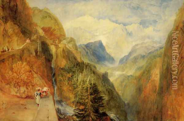 Mont Blanc from Fort Roch, Val D'Aosta Oil Painting - Joseph Mallord William Turner