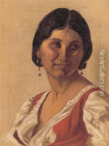 Studie Af En Italienrinde Oil Painting - Wilhelm Nicolai Marstrand