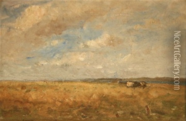 Cattle Grazing, Malahide Oil Painting - Nathaniel Hone the Younger