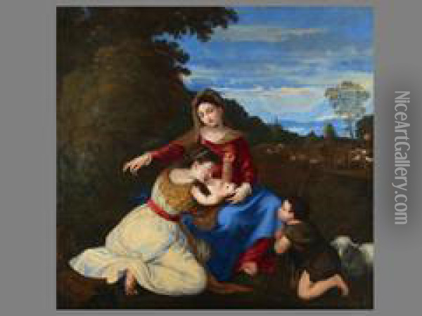 Madonna Mit Dem Kind Oil Painting - (Alessandro) Padovanino (Varotari)