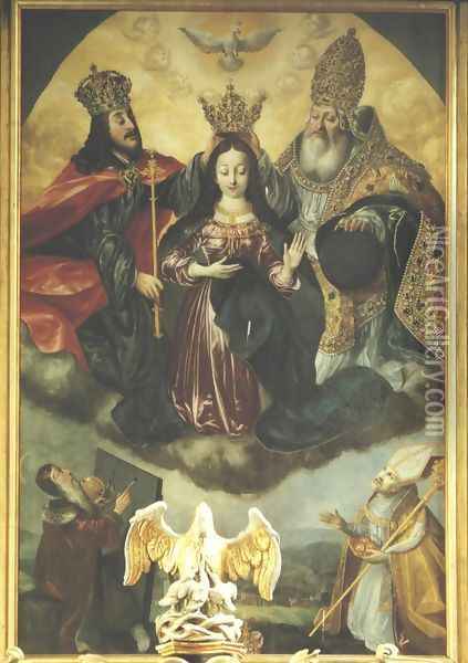 Coronation of the Madonna Oil Painting - Bartlomiej Strobel