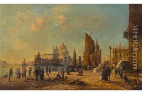 Venedig Oil Painting - Josef Karl Berthold Puettner