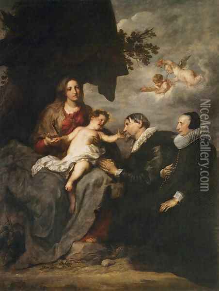 Virgin with Donors Oil Painting - Sir Anthony Van Dyck