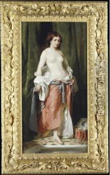 Before The Bath Oil Painting - Charles Edouard Boutibonne