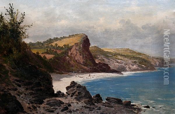 Babbacombe Bay, Devon Oil Painting - Arthur Bevan Collier