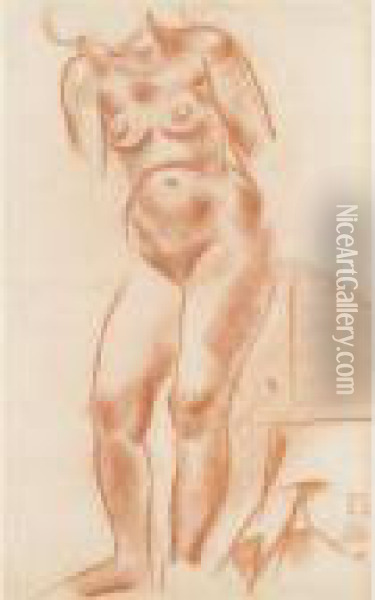 Standing Nude Oil Painting - Alexander Evgenievich Yakovlev
