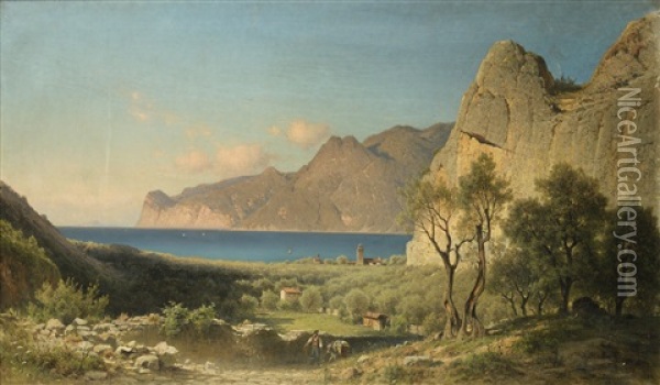 Mediterranean Landscape Oil Painting - Alexander Swieszewski
