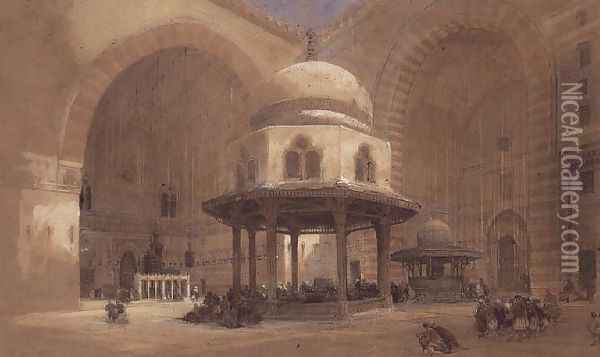 The Mosque of the Sultan Hassan, Cairo, 1839 Oil Painting - David Roberts