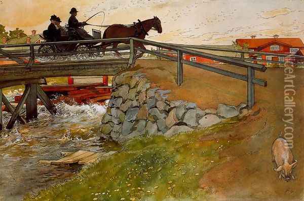 The bridge Oil Painting - Carl Larsson