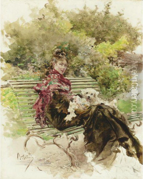 In The Park Oil Painting - Giovanni Boldini