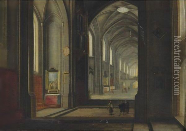 A Cathedral Interior Oil Painting - Peeter, the Younger Neeffs
