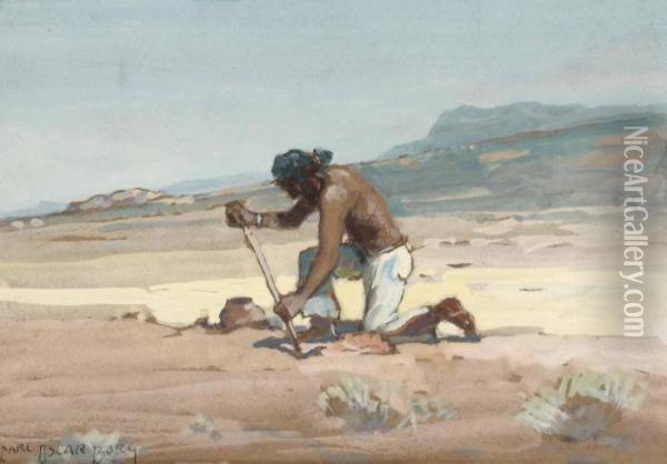Indian I Arbete Oil Painting - Carl Oscar Borg