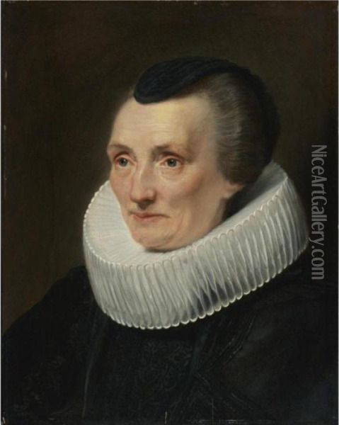 Portrait Of Geertruide De Jode, Wife Of Jan De Wael Oil Painting - Sir Anthony Van Dyck