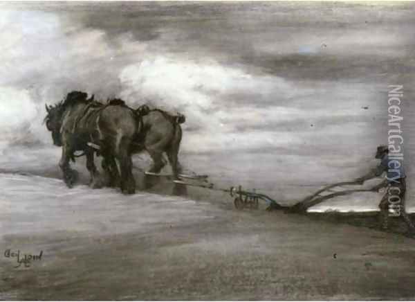 Ploughing Oil Painting - Cecil Charles Aldin