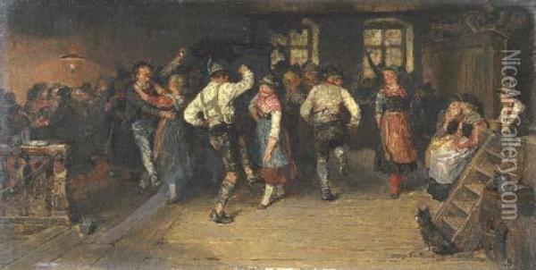 Ballo Nella Taverna Oil Painting - Hugo Kauffmann
