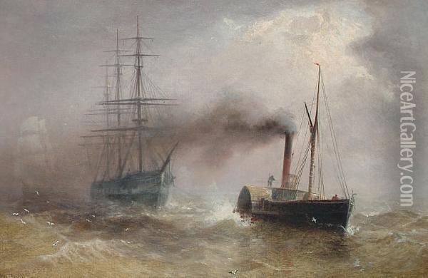 The Ghost Ship. Oil Painting - Robert Charles Dudley