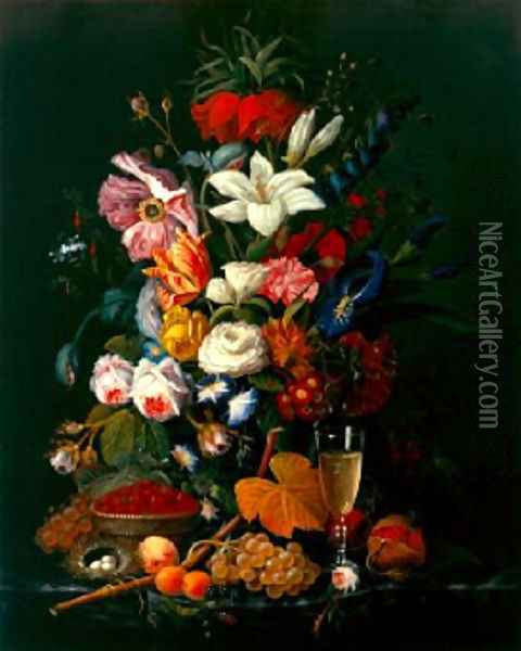 Victorian Bouquet 1850 55 Oil Painting - Severin Roesen