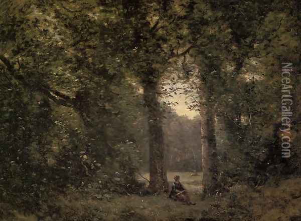 Souvenir of Ville d'Avray Oil Painting - Jean-Baptiste-Camille Corot