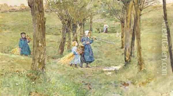 Gleaners Oil Painting - Lionel Percy Smythe