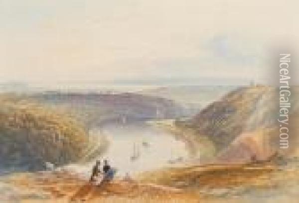 View Of The Avon Gorge With Cooks Folly Oil Painting - James Baker Pyne