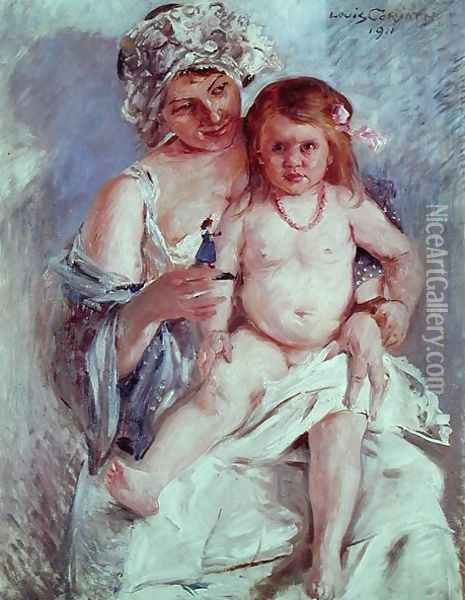 Mother and Child, 1911 Oil Painting - Lovis (Franz Heinrich Louis) Corinth