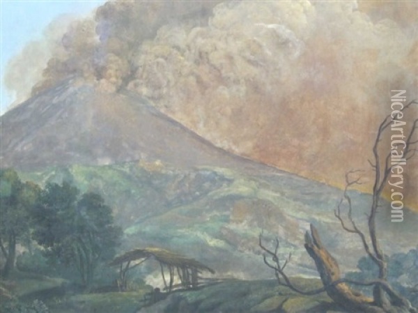 L'eruption Du Vesuve En 1806 Oil Painting - Simon-Joseph-Alexandre Clement Denis
