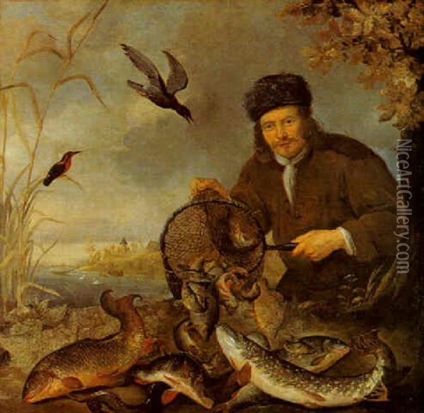 A Fisherman And His Catch Oil Painting - Pieter Van Noort