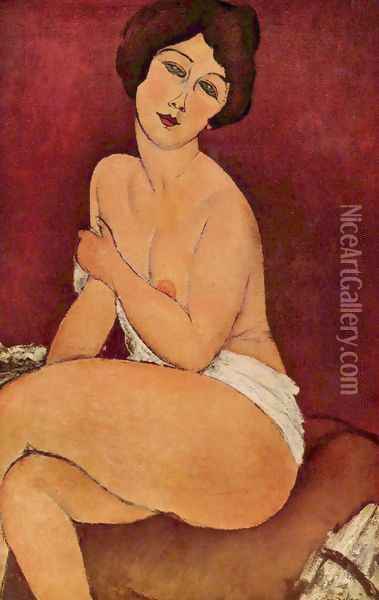 Female act Oil Painting - Amedeo Modigliani