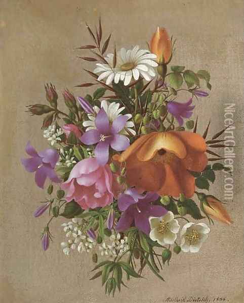 A summer bouquet Oil Painting - Adelheid Dietrich