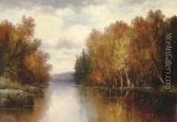 Mountain Lake Oil Painting - Wesley Elbridge Webber