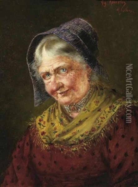 Portrait Einer Alteren Dame Mit Haube Oil Painting - Georg Roessler