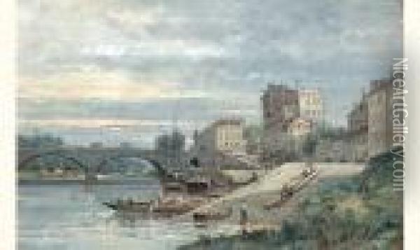 Le Pont De Neuilly Oil Painting - Gustave Mascart