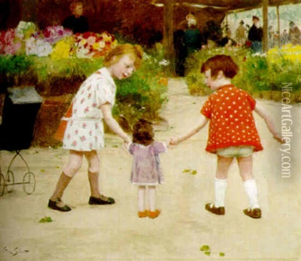 First Steps Oil Painting - Victor Gabriel Gilbert