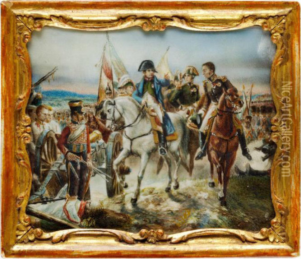 Napoleon Inspeketar Sina Trupper Infor Slaget Vid Friedland Oil Painting - Horace Vernet