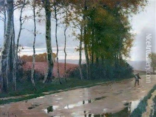 Chemin De Campagne En Automne Oil Painting - Henri Jourdain