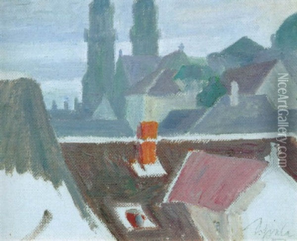 Klosterneuburg (dacher Und Kirchturme) Oil Painting - Egon Schiele