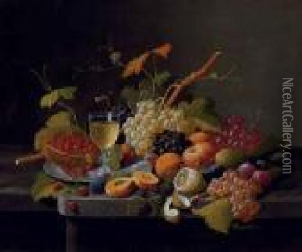 Still Life With Fruit Oil Painting - Severin Roesen